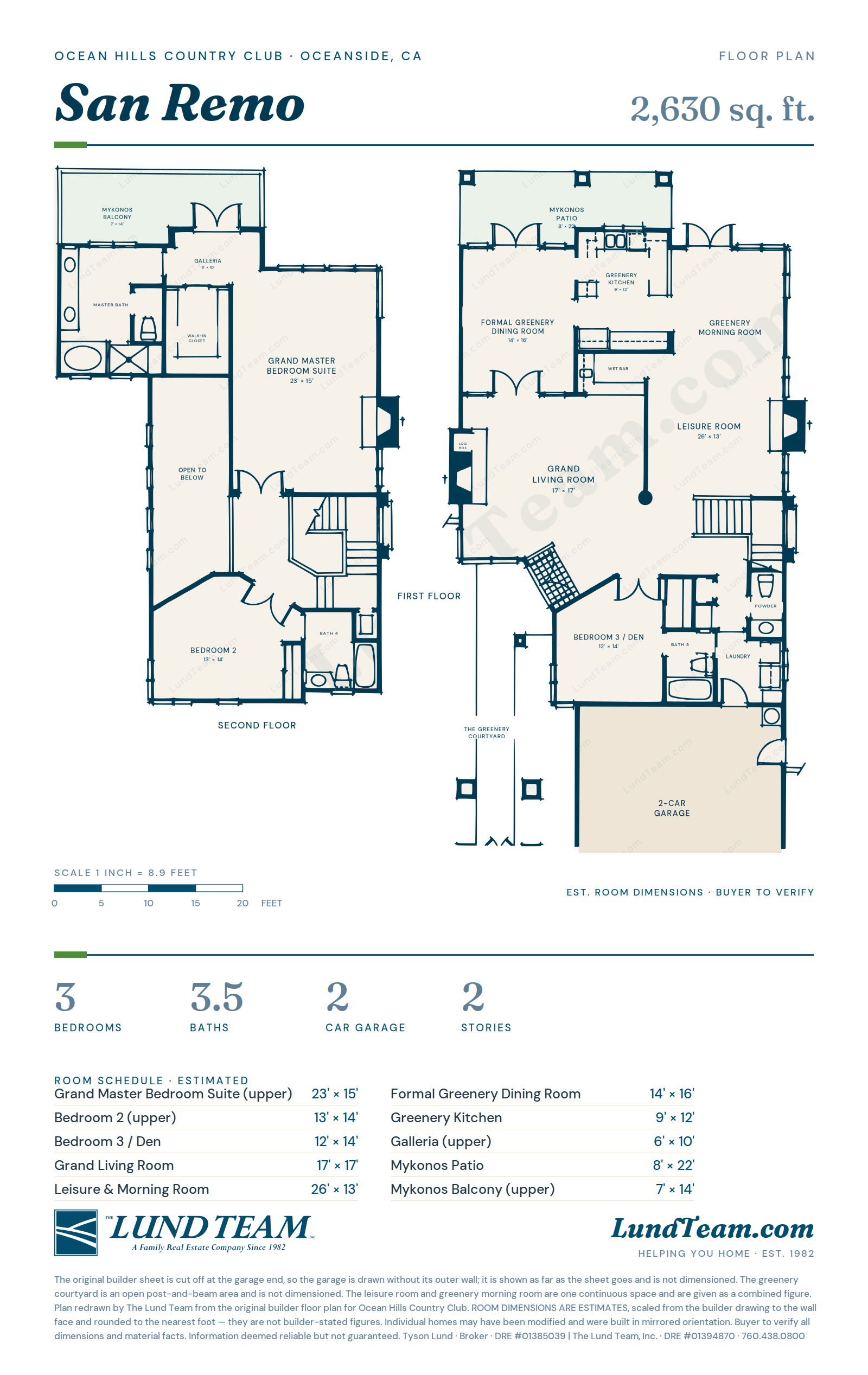 San Remo floor plan, Ocean Hills Country Club, Oceanside CA - 2,630-2,808 sq ft, 3 bed, 3.5 bath