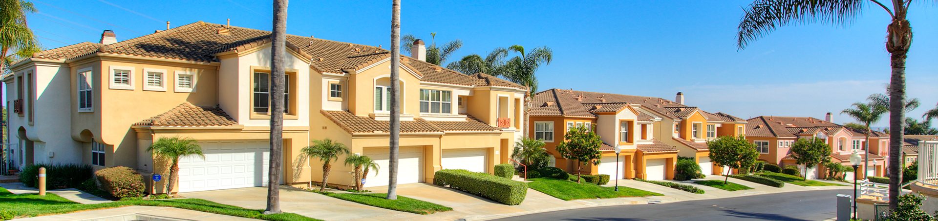 Homes along a street in Aldea, in the Aviara area of Carlsbad