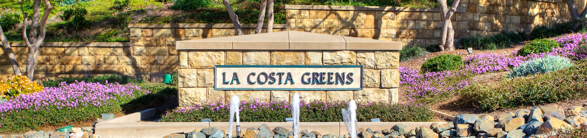 La Costa Greens entry monument at the Cordelane neighborhood