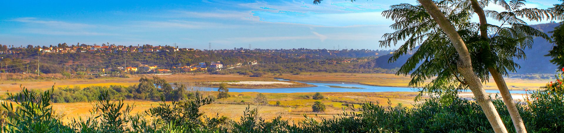 View over Batiquitos Lagoon from Aviara near Pavona
