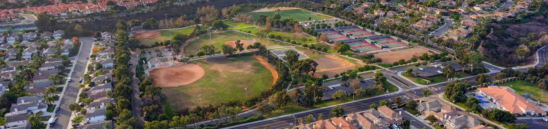 Poinsettia Park and the surrounding neighborhood, Carlsbad
