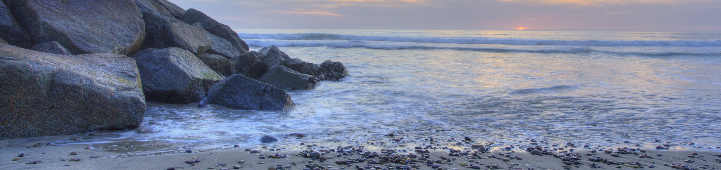 Ponto Beach at sunset, south Carlsbad