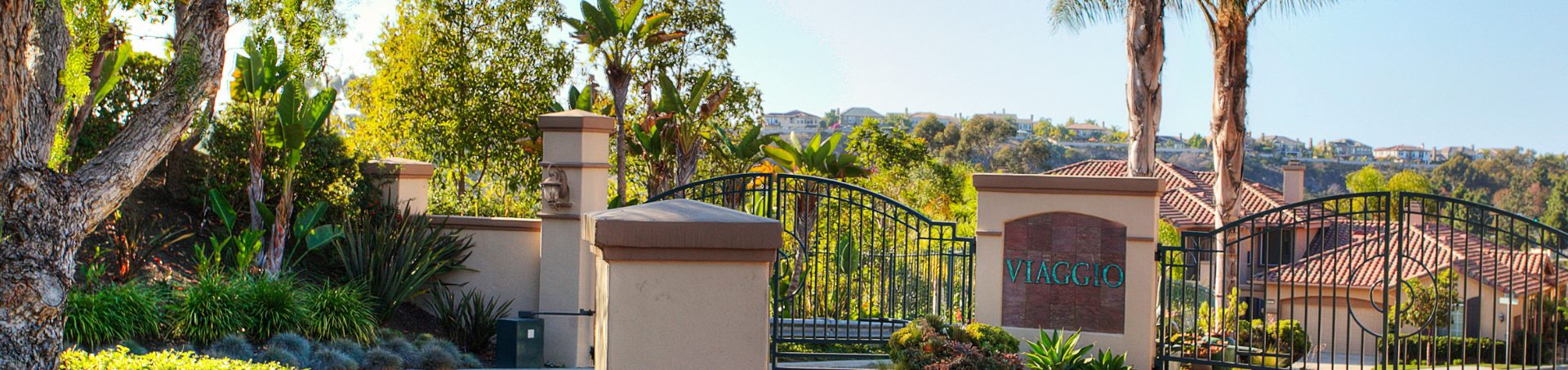 The gated entrance to Viaggio, in the Aviara area of Carlsbad